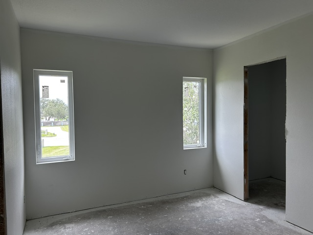 Smooth finished drywall in a residential room