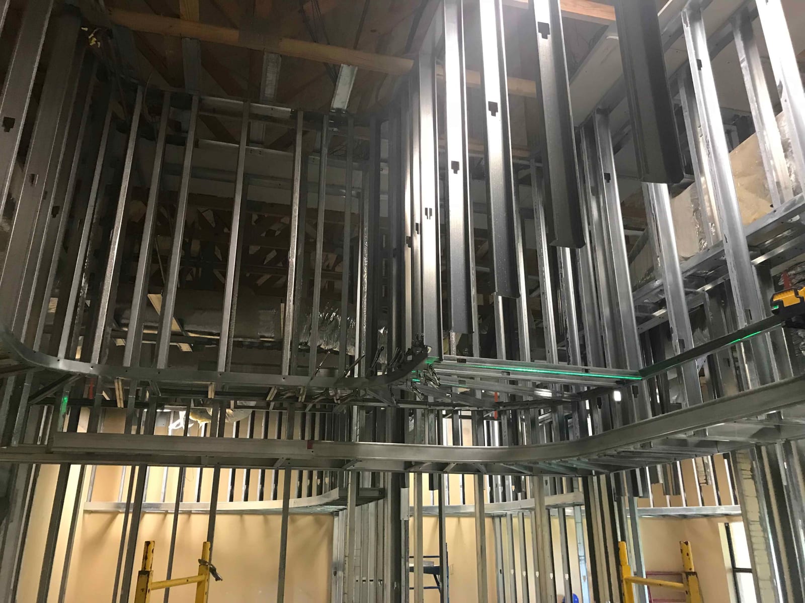 Drywall installation on interior walls