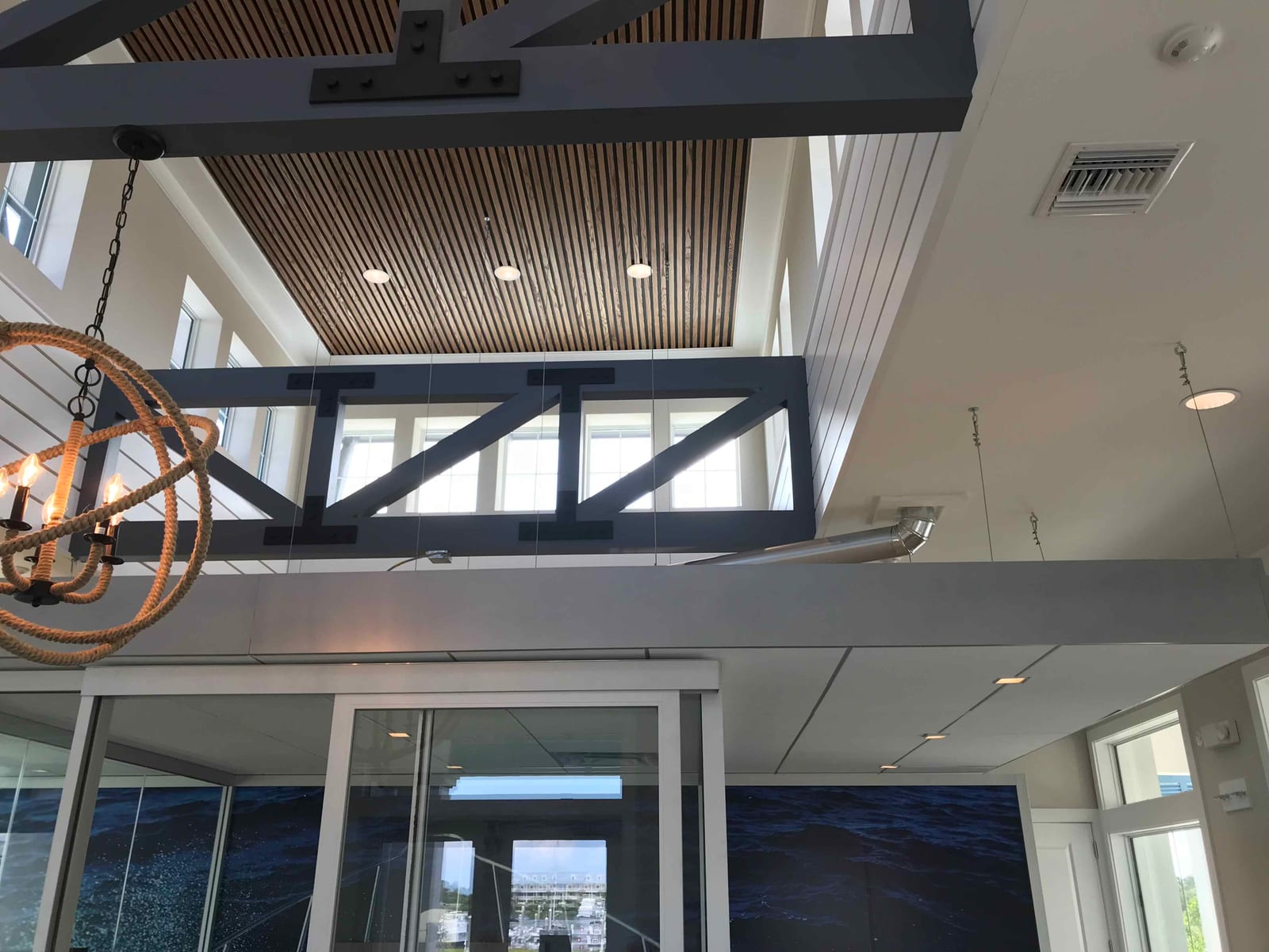 Ceiling system work in a commercial interior